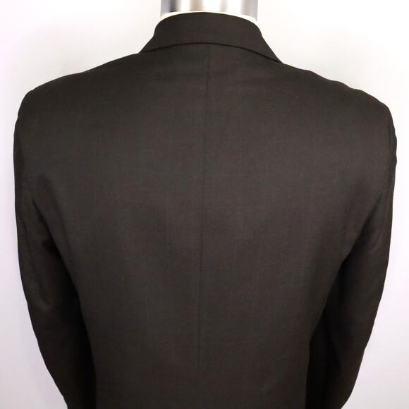 Perry Ellis Sport Coat Mens 44R Brown Windowpane Jacket Blazer Lined Career - Picture 9 of 15